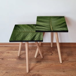 Hanah Home Set de 2 Mesas Nido Verdes